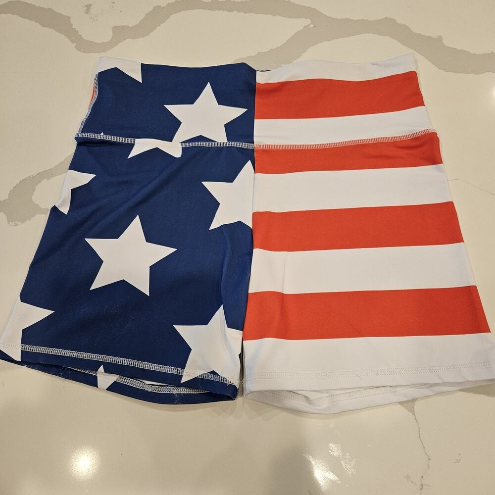 Stars & Stripes American Flag Bike Shorts Size XXL | Patriotic | GUC